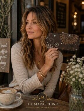 Thirty-One Brown Floral Paisley Clutch Wallet